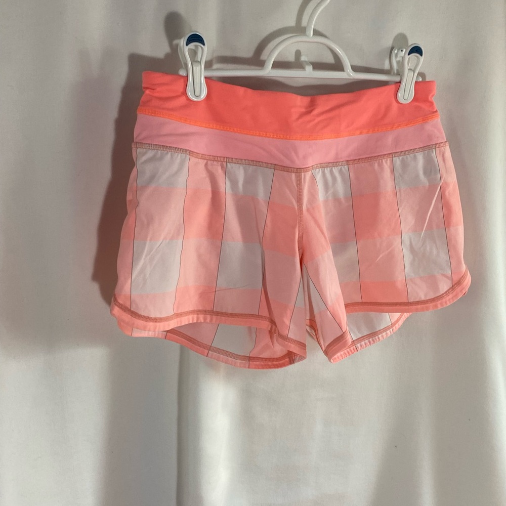 Lululemon Women's Pink Checkered Shorts, size 4